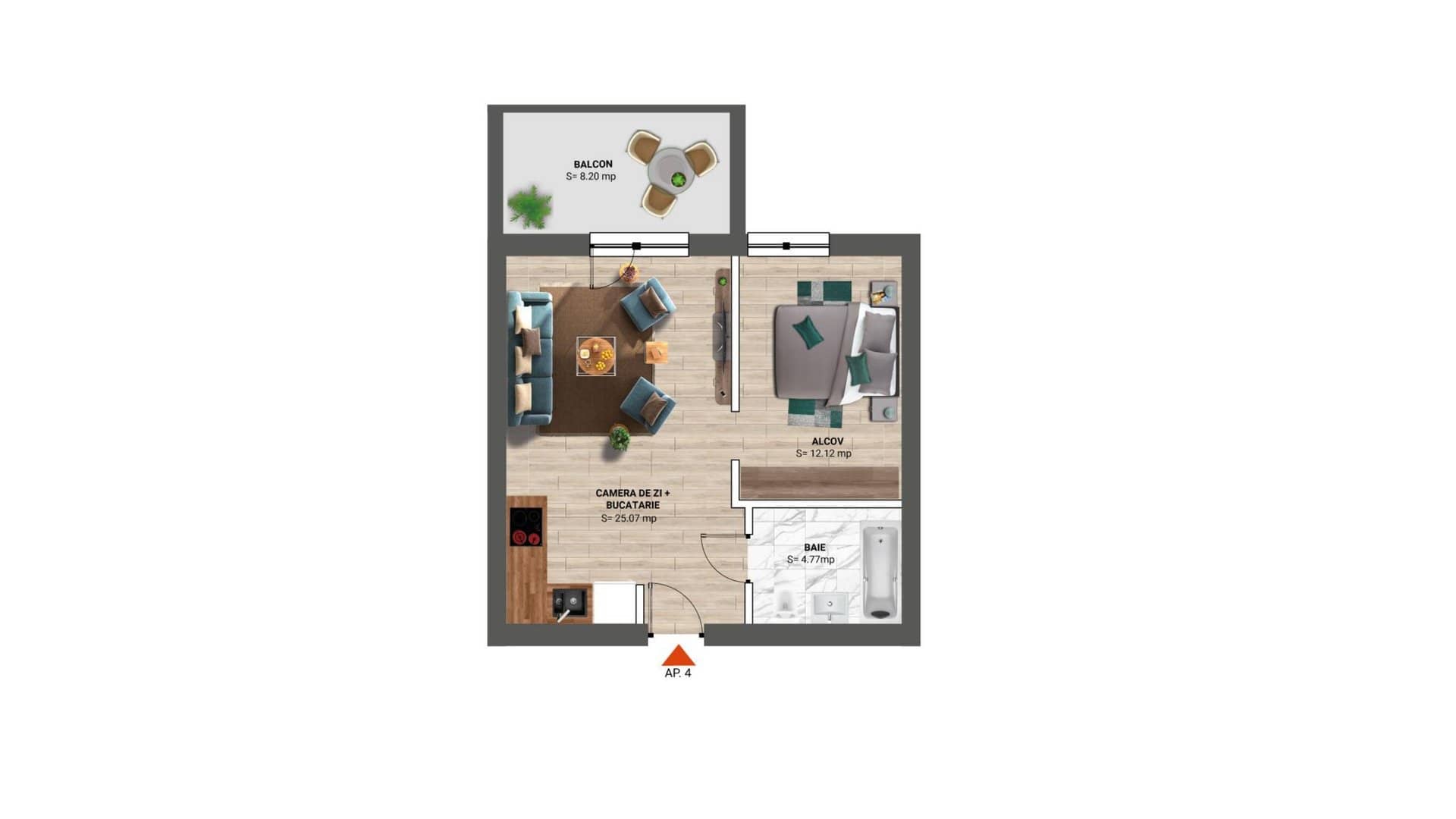 Prima închiriere Studio 2 camere - Vedere panoramică — fotografia 8 din 8