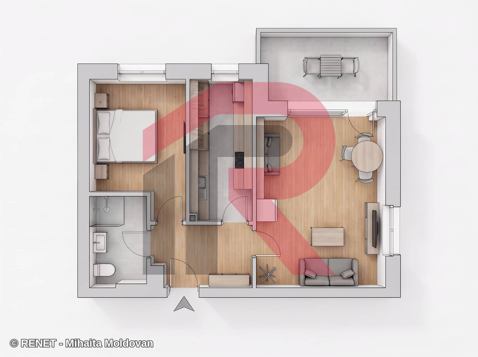 Apartament 2 camere Greenfield Baneasa, Mobilat cu LOC DE PARCARE inclus — fotografia 13 din 13