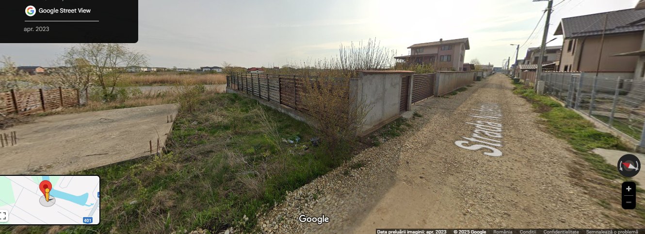 Teren intravilan 345 mp Vidra, deschidere 12 m, ideal pentru constructia unei vile cu deschidere la APA.