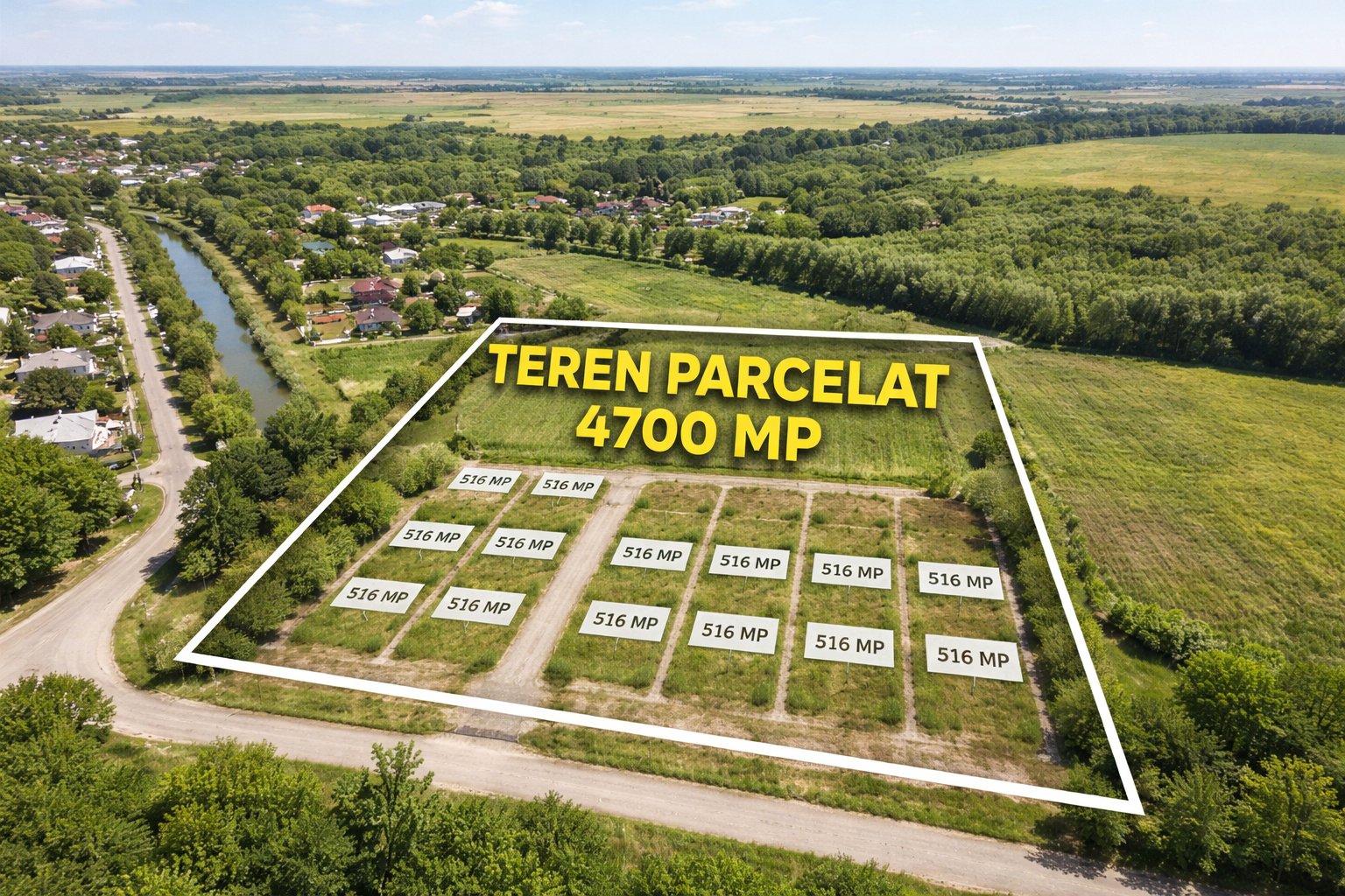 Teren intravilan 4.700 mp loturi de 500 mp Dragoiesti